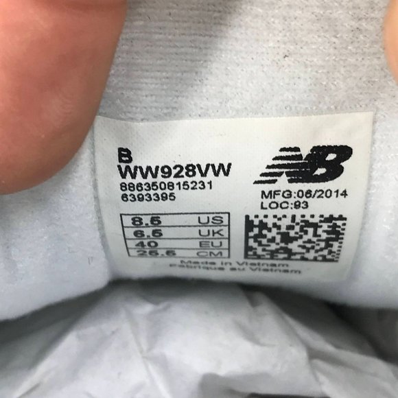 New Balance 928 White Hook and Loop Walking Shoe - Left Shoe Only - Womens 8.5 B - Picture 5 of 7